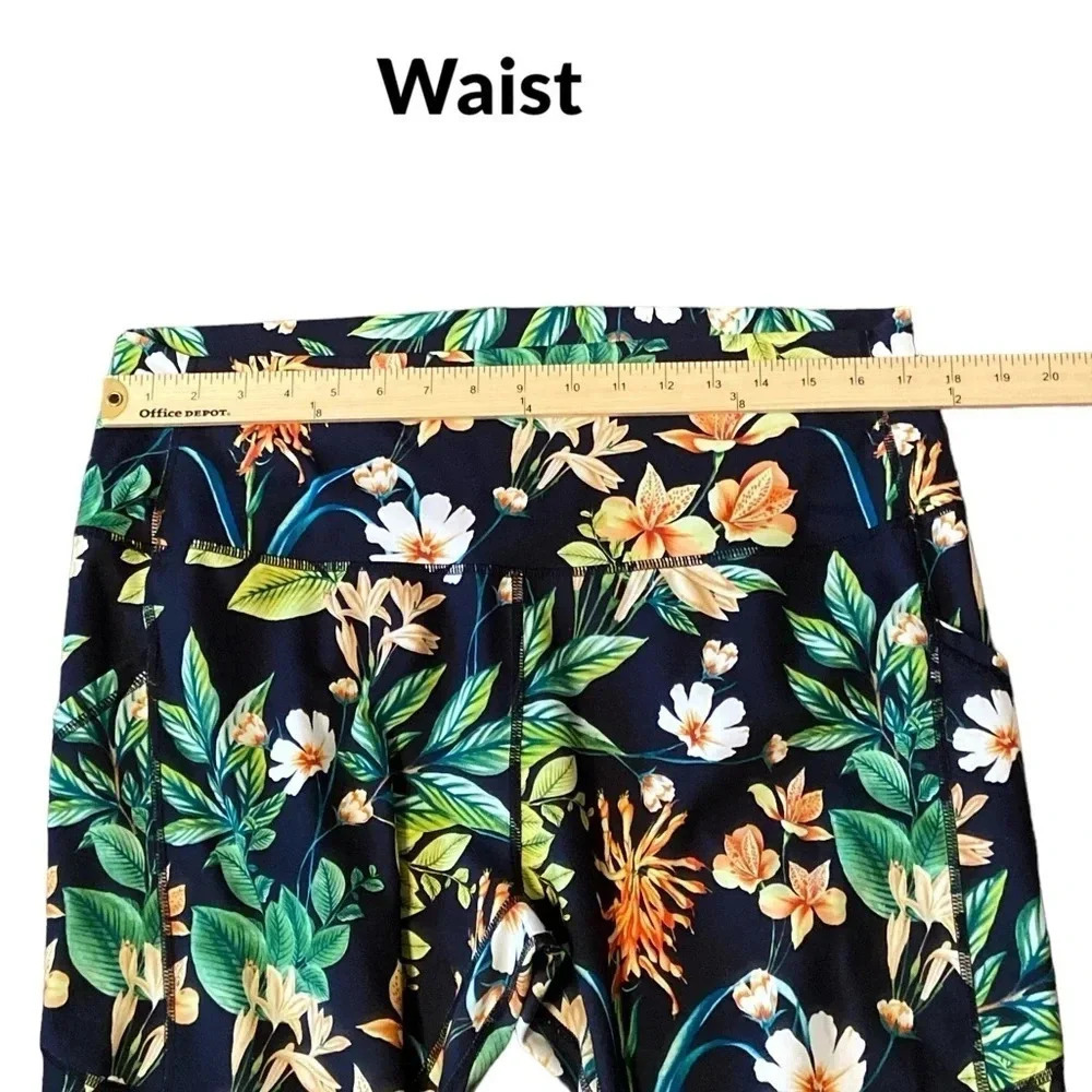 ODODOS Women’s High Waisted Pattern Cropped Leggings with Pockets - Picture 7 of 7